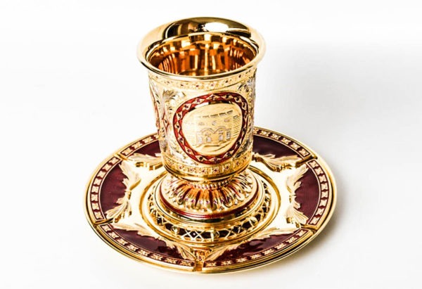 Gold and Ruby Kiddush Cup